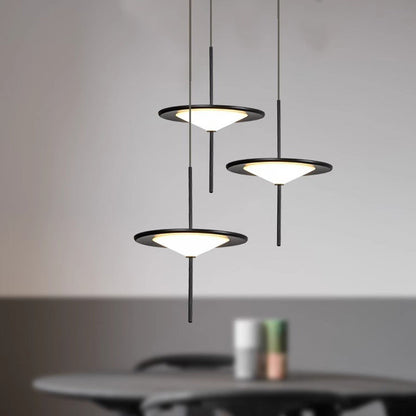 Modern Art Deco Dome UFO Shape Acrylic Hardware LED Pendant Light For Dining Room