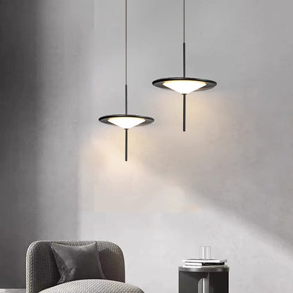 Modern Art Deco Dome UFO Shape Acrylic Hardware LED Pendant Light For Dining Room