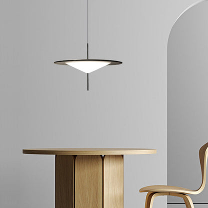 Modern Art Deco Dome UFO Shape Acrylic Hardware LED Pendant Light For Dining Room