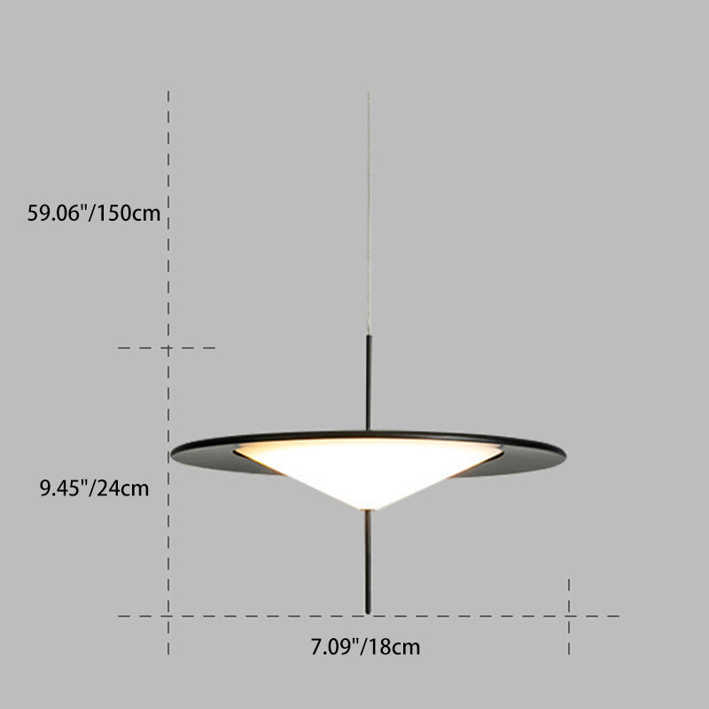 Modern Art Deco Dome UFO Shape Acrylic Hardware LED Pendant Light For Dining Room