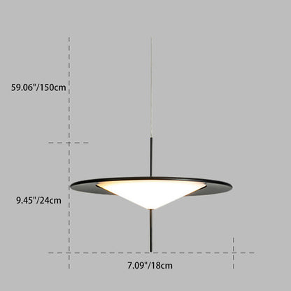 Modern Art Deco Dome UFO Shape Acrylic Hardware LED Pendant Light For Dining Room