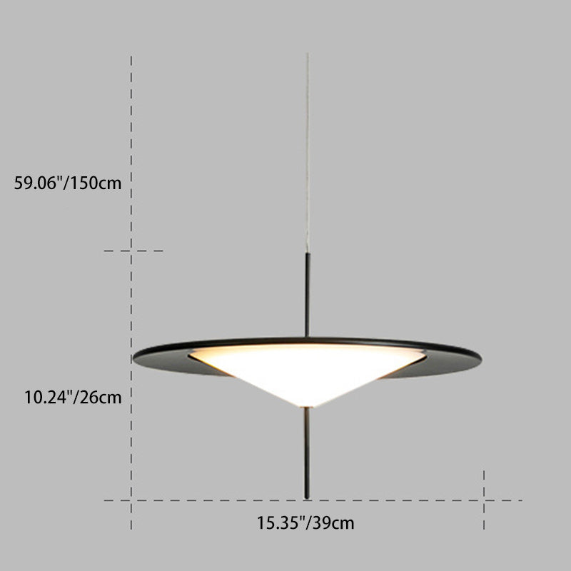 Modern Art Deco Dome UFO Shape Acrylic Hardware LED Pendant Light For Dining Room