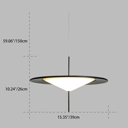 Modern Art Deco Dome UFO Shape Acrylic Hardware LED Pendant Light For Dining Room