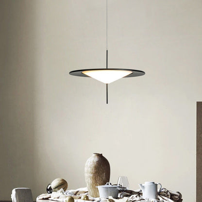 Modern Art Deco Dome UFO Shape Acrylic Hardware LED Pendant Light For Dining Room