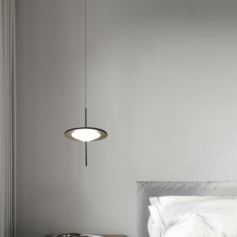 Modern Art Deco Dome UFO Shape Acrylic Hardware LED Pendant Light For Dining Room