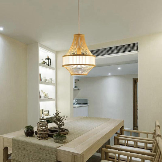 Traditional Chinese Bamboo Weaving 1 - Light Pendant Light For Dining Room