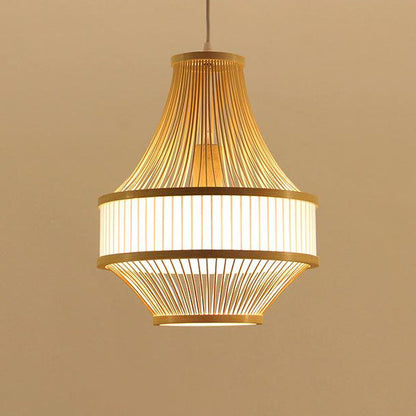 Traditional Chinese Bamboo Weaving 1 - Light Pendant Light For Dining Room