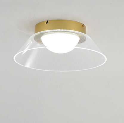 مصباح سقف LED شبه مسطح مصنوع من الحديد والألومنيوم بتصميم قبة على شكل قبعة بتصميم عصري بسيط لغرفة المعيشة