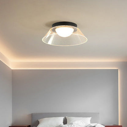 مصباح سقف LED شبه مسطح مصنوع من الحديد والألومنيوم بتصميم قبة على شكل قبعة بتصميم عصري بسيط لغرفة المعيشة