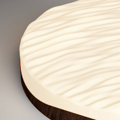 Contemporary Retro Round Ripple Iron Acrylic LED Flush Mount Ceiling Light For Bedroom