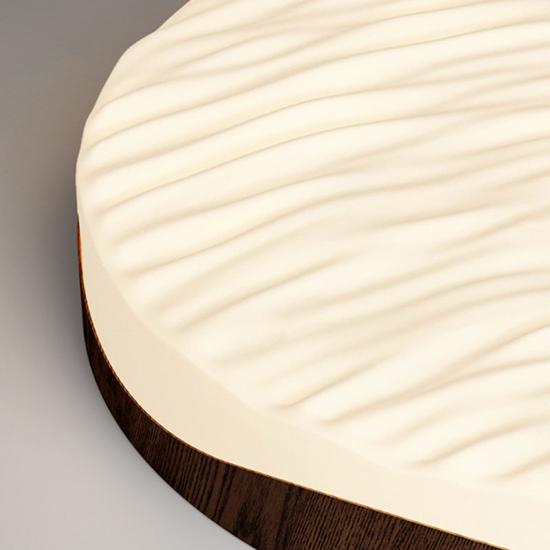Contemporary Retro Round Ripple Iron Acrylic LED Flush Mount Ceiling Light For Bedroom
