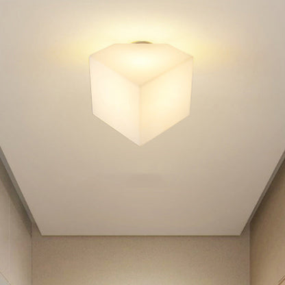 Modern Simplicity Dome Polygonal Roto-molding Hardware PVC 1 - Light Semi-Flush Mount Ceiling Light For Hallways