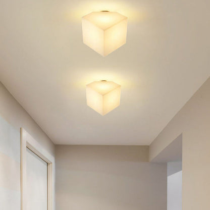Modern Simplicity Dome Polygonal Roto-molding Hardware PVC 1 - Light Semi-Flush Mount Ceiling Light For Hallways