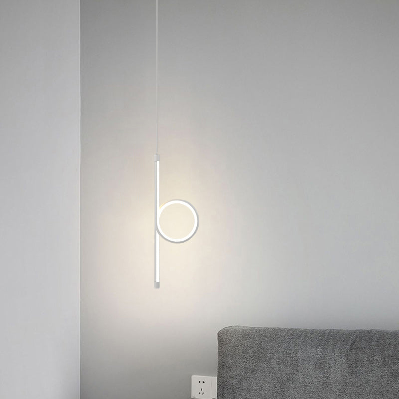 Modern Simplicity Circle Iron Aluminum LED Pendant Light For Bedroom