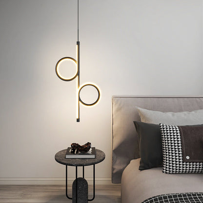 Modern Simplicity Circle Iron Aluminum LED Pendant Light For Bedroom