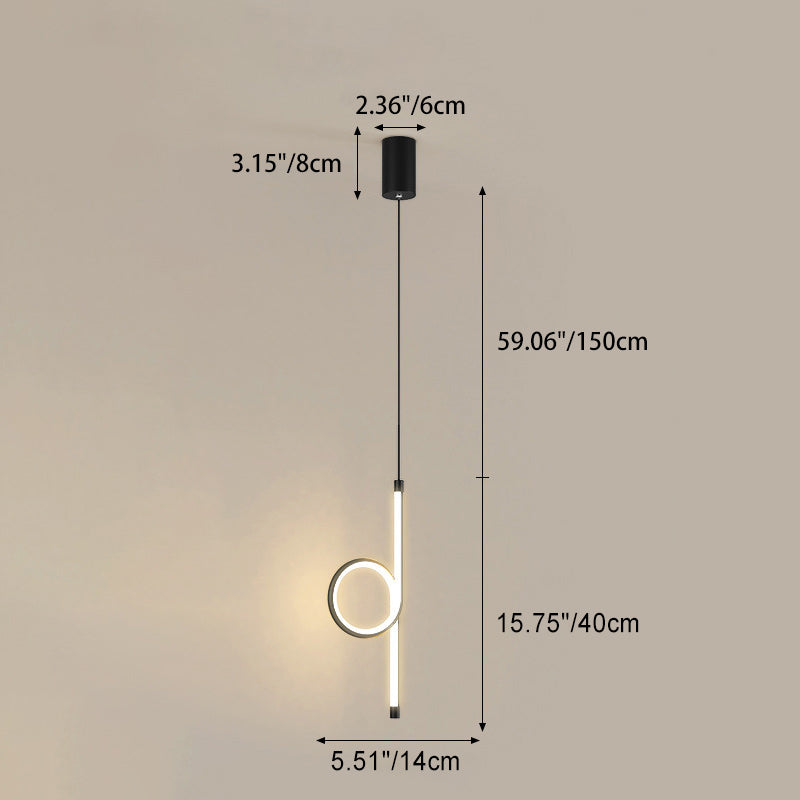 Modern Simplicity Circle Iron Aluminum LED Pendant Light For Bedroom
