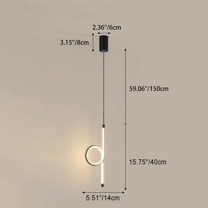 Modern Simplicity Circle Iron Aluminum LED Pendant Light For Bedroom
