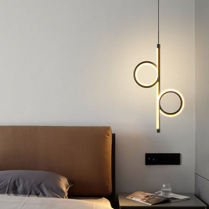 Modern Simplicity Circle Iron Aluminum LED Pendant Light For Bedroom