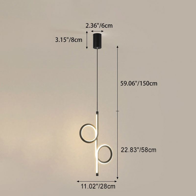 Modern Simplicity Circle Iron Aluminum LED Pendant Light For Bedroom