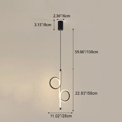 Modern Simplicity Circle Iron Aluminum LED Pendant Light For Bedroom