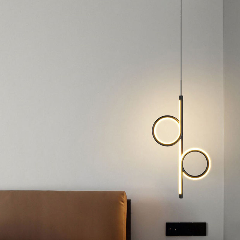 Modern Simplicity Circle Iron Aluminum LED Pendant Light For Bedroom