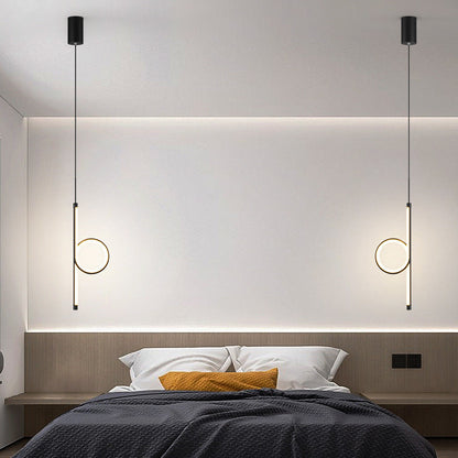Modern Simplicity Circle Iron Aluminum LED Pendant Light For Bedroom