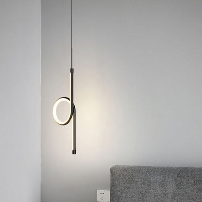 Modern Simplicity Circle Iron Aluminum LED Pendant Light For Bedroom
