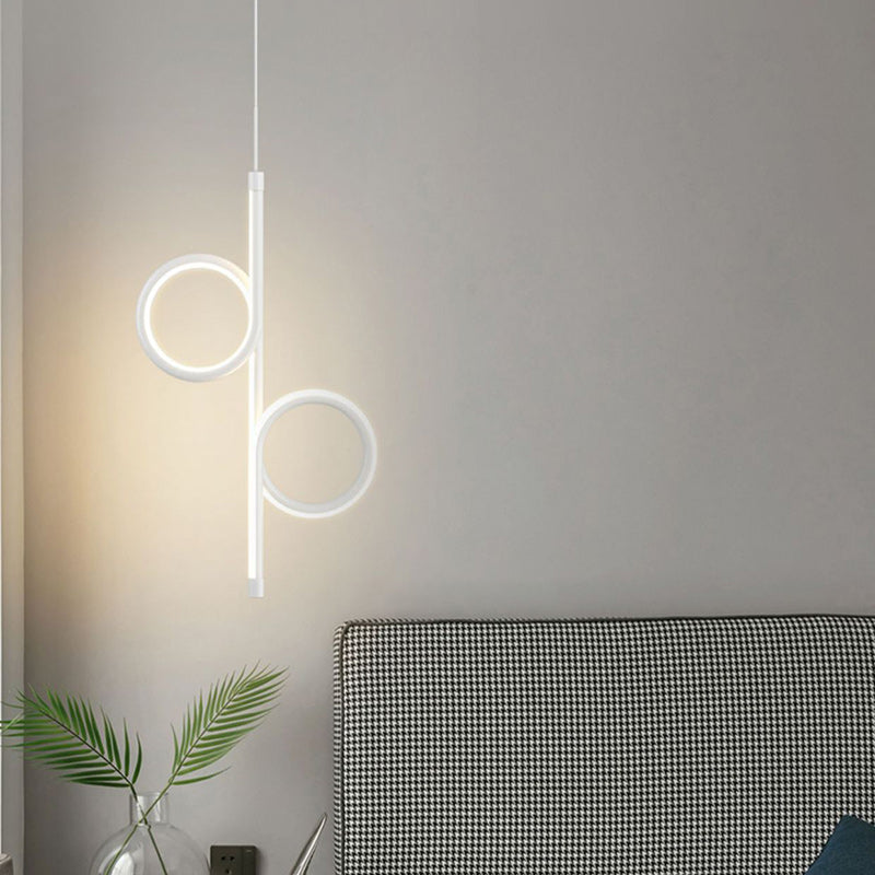 Modern Simplicity Circle Iron Aluminum LED Pendant Light For Bedroom