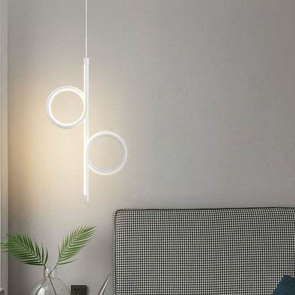 Modern Simplicity Circle Iron Aluminum LED Pendant Light For Bedroom