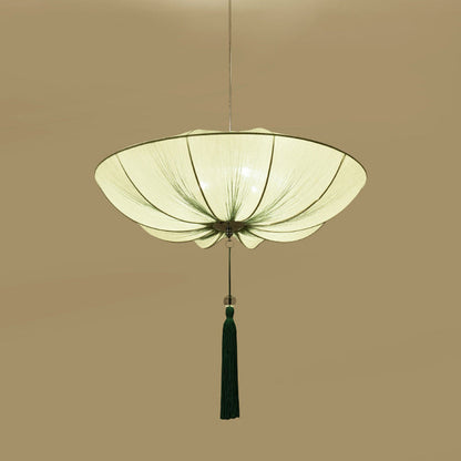 Traditional Chinese Lotus Petal Shape Fabric Lampshade Hardware 1/3 - Light Chandeliers For Dining Room
