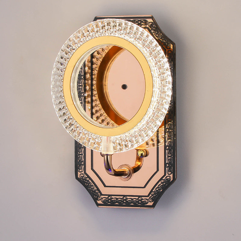 Modern Luxury Round Crown Aluminum Iron LED Wall Sconce Lamp For Living Room