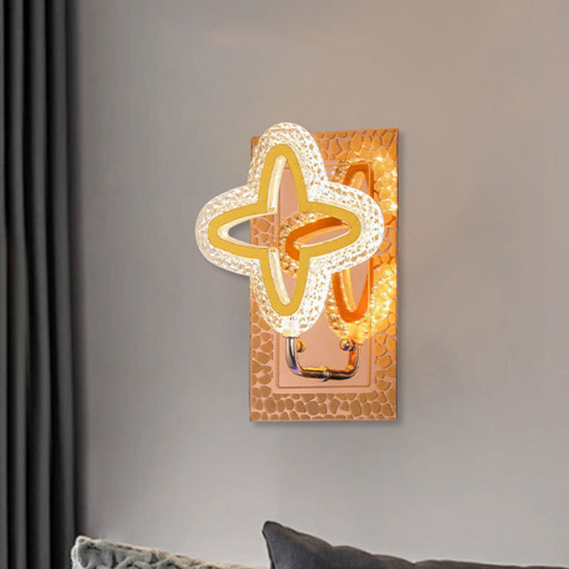 Modern Luxury Round Crown Aluminum Iron LED Wall Sconce Lamp For Living Room