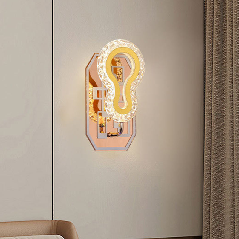 Modern Luxury Round Crown Aluminum Iron LED Wall Sconce Lamp For Living Room