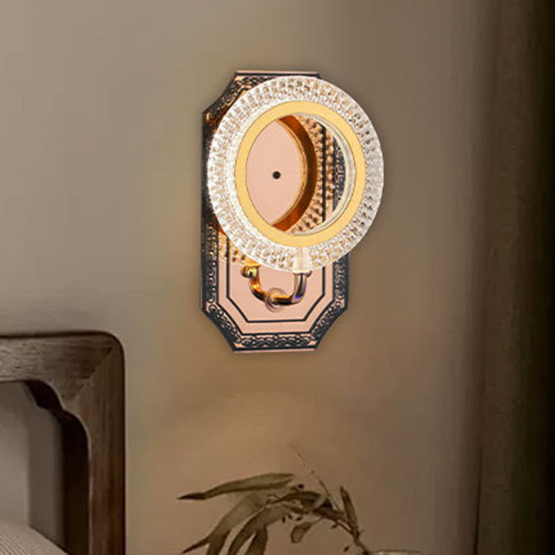 Modern Luxury Round Crown Aluminum Iron LED Wall Sconce Lamp For Living Room