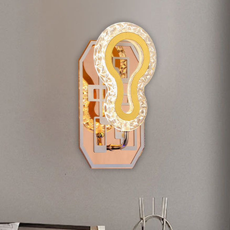 Modern Luxury Round Crown Aluminum Iron LED Wall Sconce Lamp For Living Room
