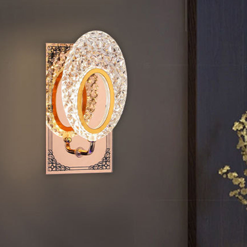 Modern Luxury Round Crown Aluminum Iron LED Wall Sconce Lamp For Living Room