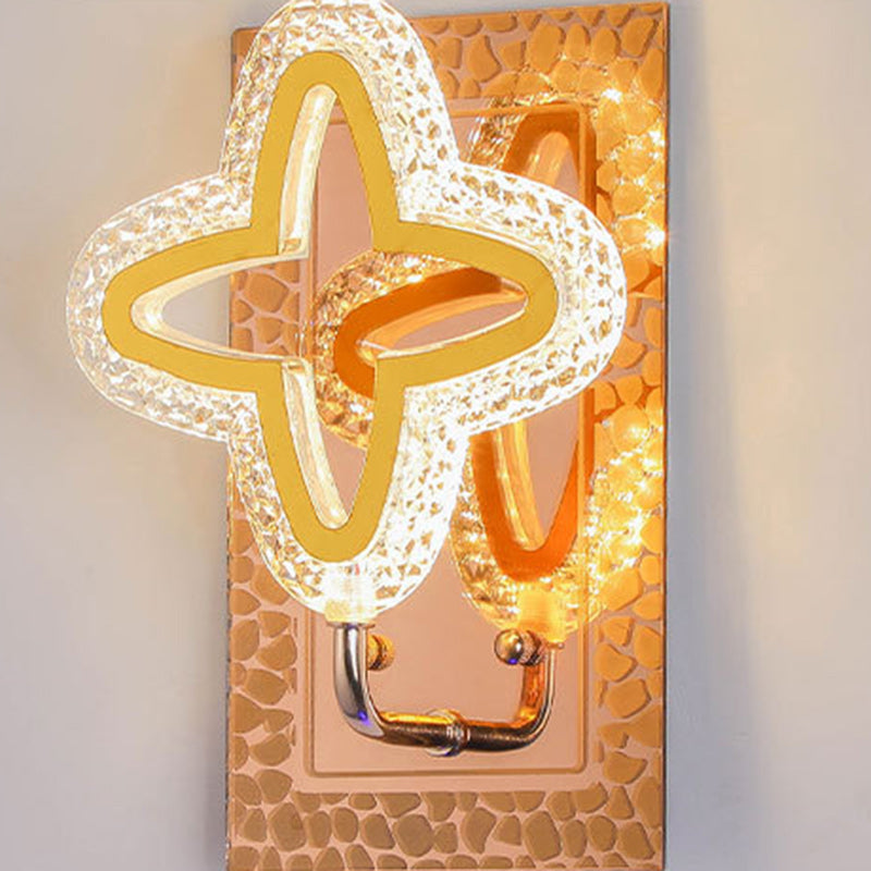 Modern Luxury Round Crown Aluminum Iron LED Wall Sconce Lamp For Living Room