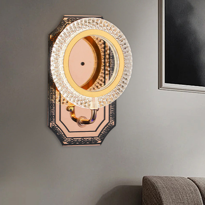 Modern Luxury Round Crown Aluminum Iron LED Wall Sconce Lamp For Living Room