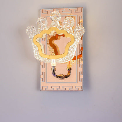 Modern Luxury Round Crown Aluminum Iron LED Wall Sconce Lamp For Living Room