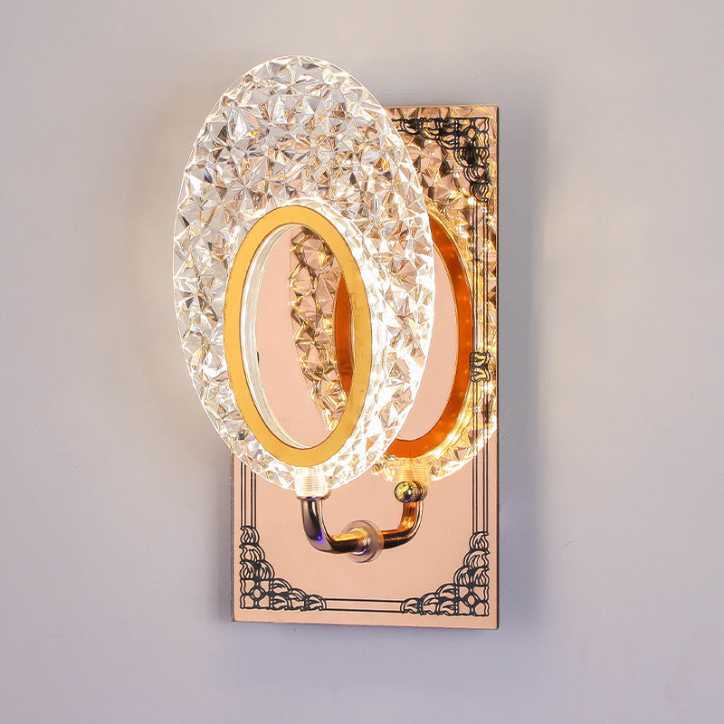 Modern Luxury Round Crown Aluminum Iron LED Wall Sconce Lamp For Living Room