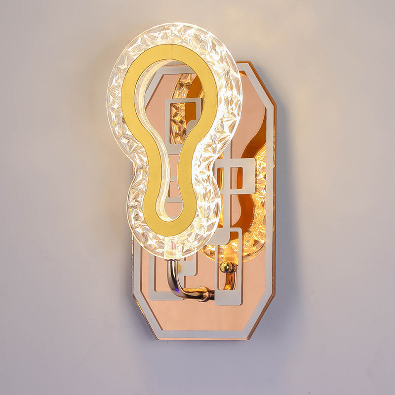 Modern Luxury Round Crown Aluminum Iron LED Wall Sconce Lamp For Living Room