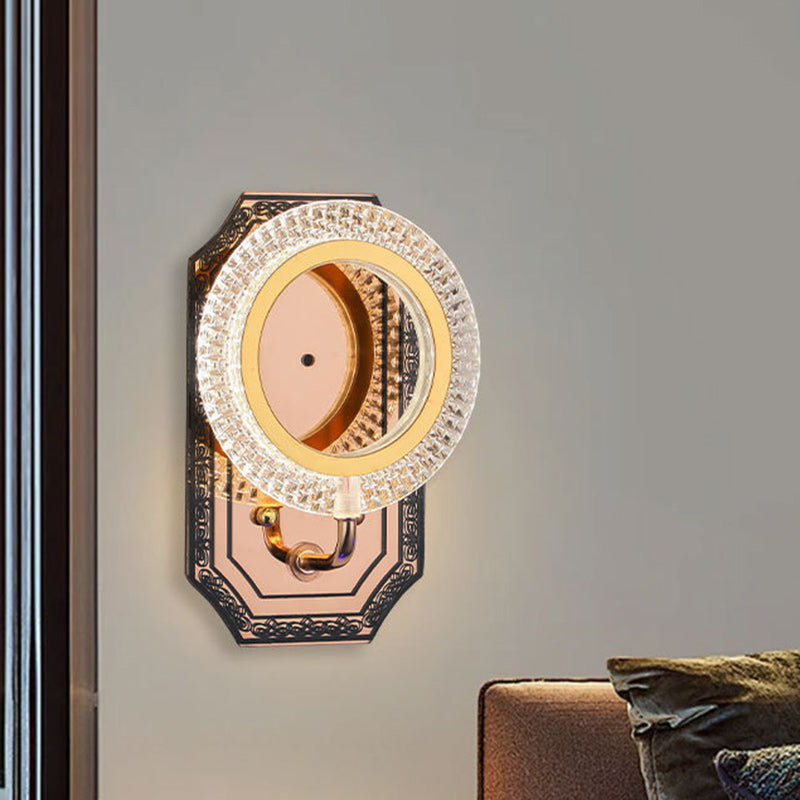 Modern Luxury Round Crown Aluminum Iron LED Wall Sconce Lamp For Living Room