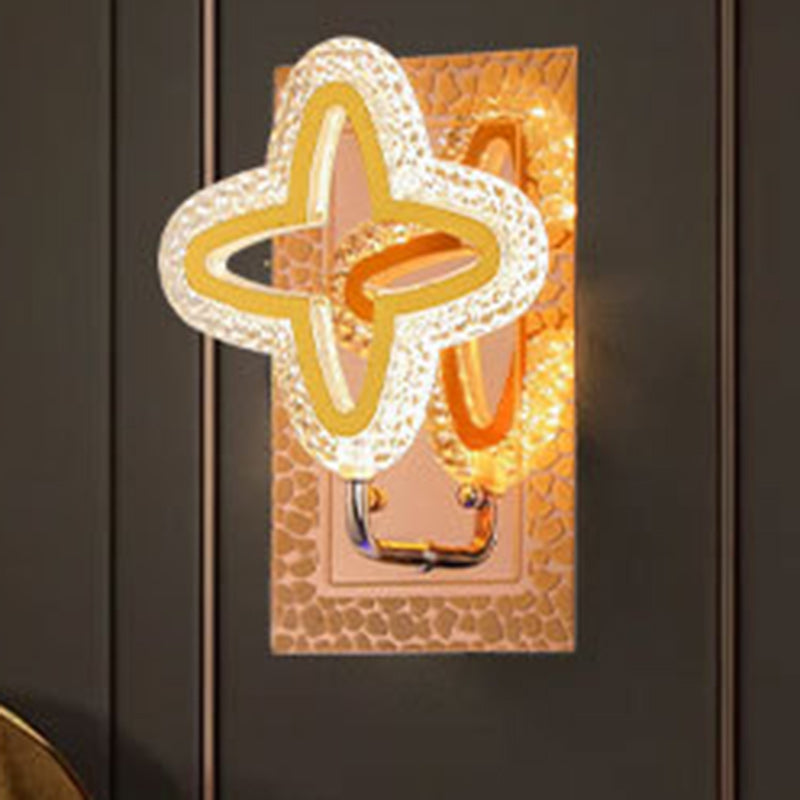 Modern Luxury Round Crown Aluminum Iron LED Wall Sconce Lamp For Living Room