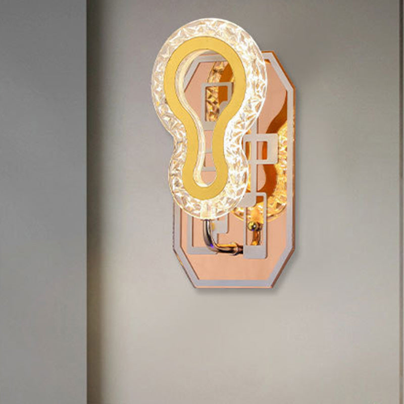Modern Luxury Round Crown Aluminum Iron LED Wall Sconce Lamp For Living Room