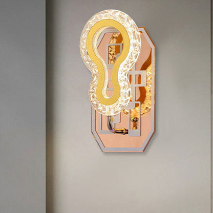 Modern Luxury Round Crown Aluminum Iron LED Wall Sconce Lamp For Living Room