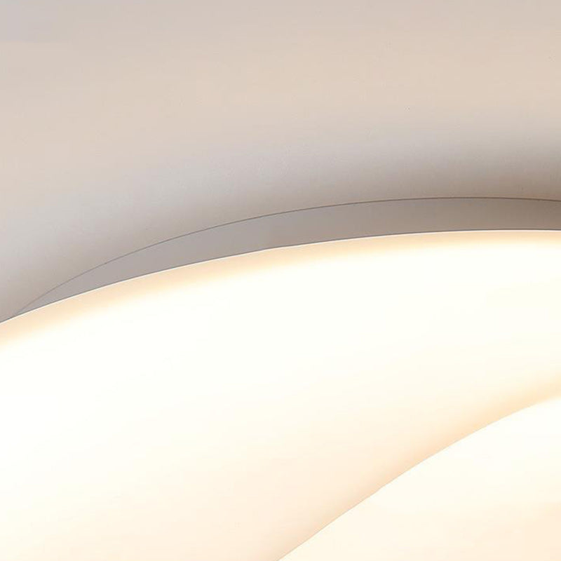 Contemporary Nordic Cream Flower Roll Acrylic Lampshade Iron LED Flush Mount Ceiling Light For Bedroom