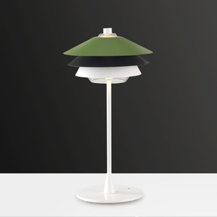 Contemporary Scandinavian Aluminum Glass Lampshade 1 - Light Table Lamp For Living Room