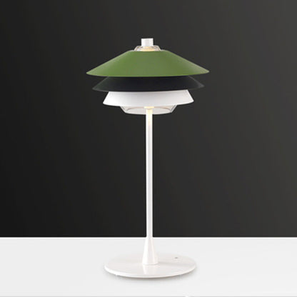 Contemporary Scandinavian Aluminum Glass Lampshade 1 - Light Table Lamp For Living Room