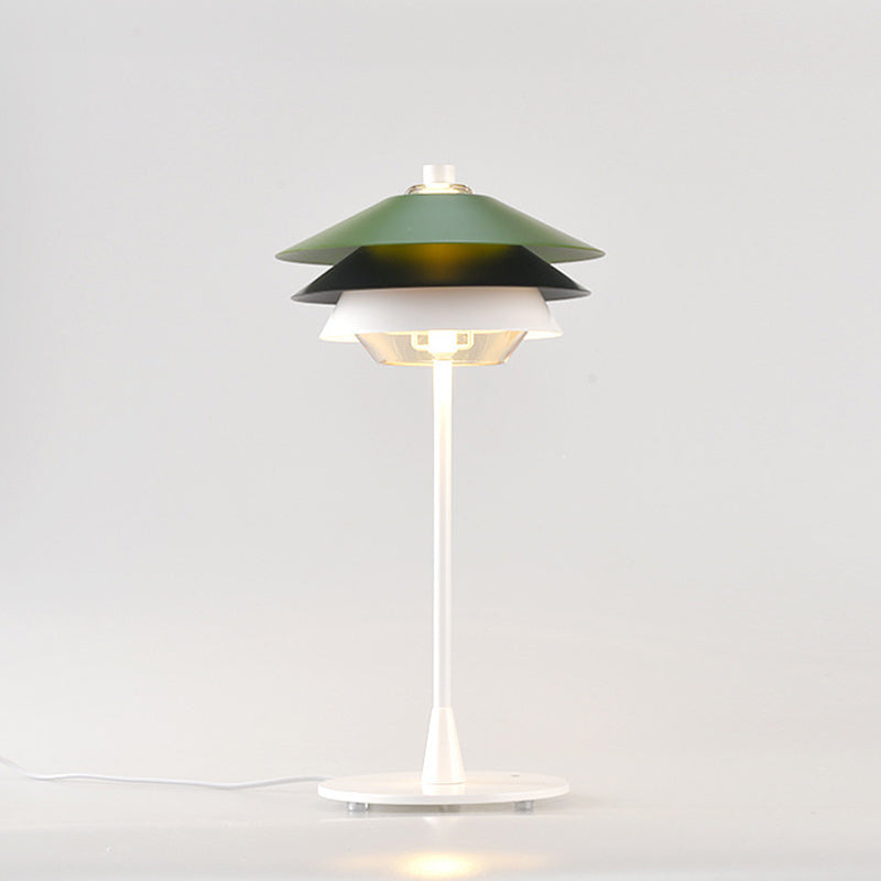 Contemporary Scandinavian Aluminum Glass Lampshade 1 - Light Table Lamp For Living Room