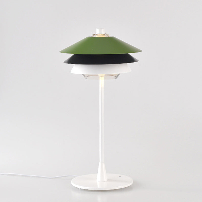 Contemporary Scandinavian Aluminum Glass Lampshade 1 - Light Table Lamp For Living Room